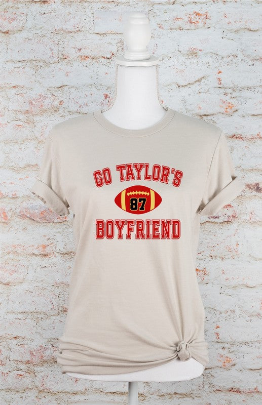 Go Taylor's Boyfriend Football Graphic Tee Plus Size