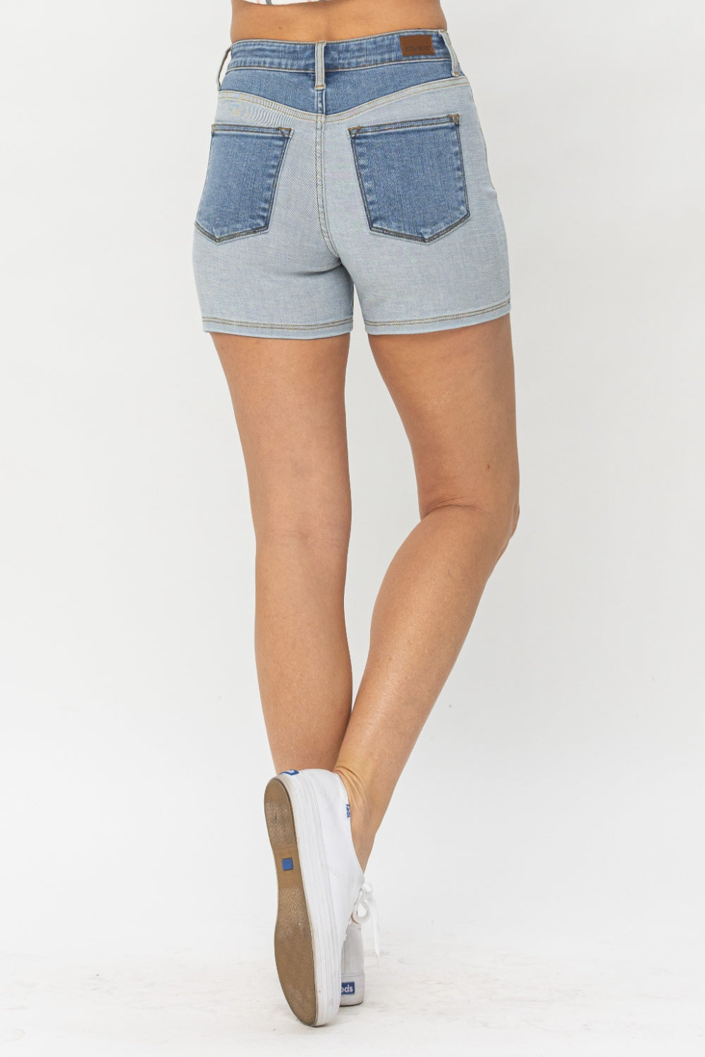 Color Block Denim Shorts by Judy Blue