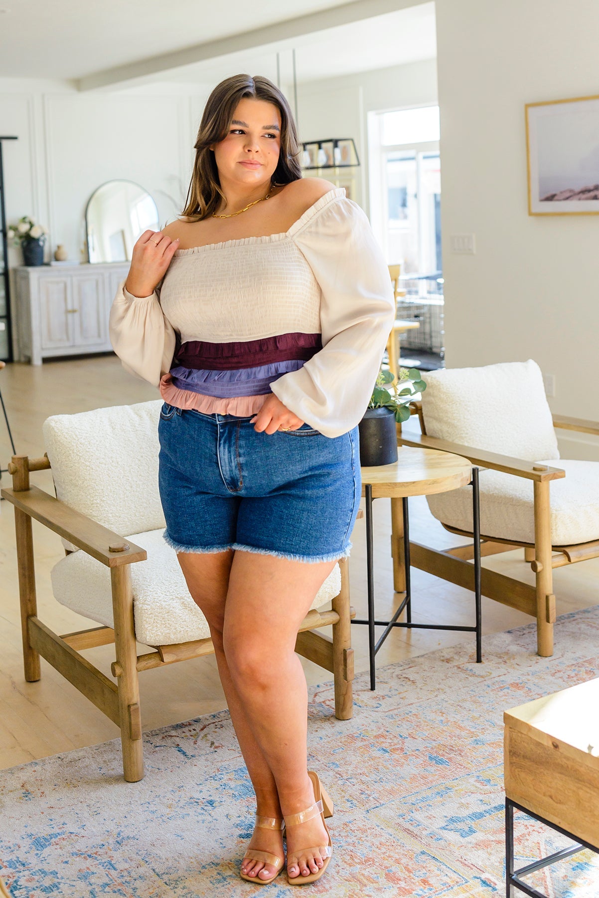 Laverne Smocked Ruffle Blouse
