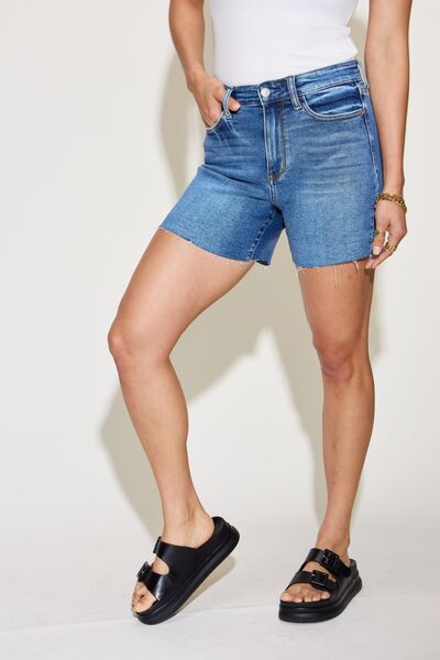 High Waist Slim Denim Shorts by Judy Blue