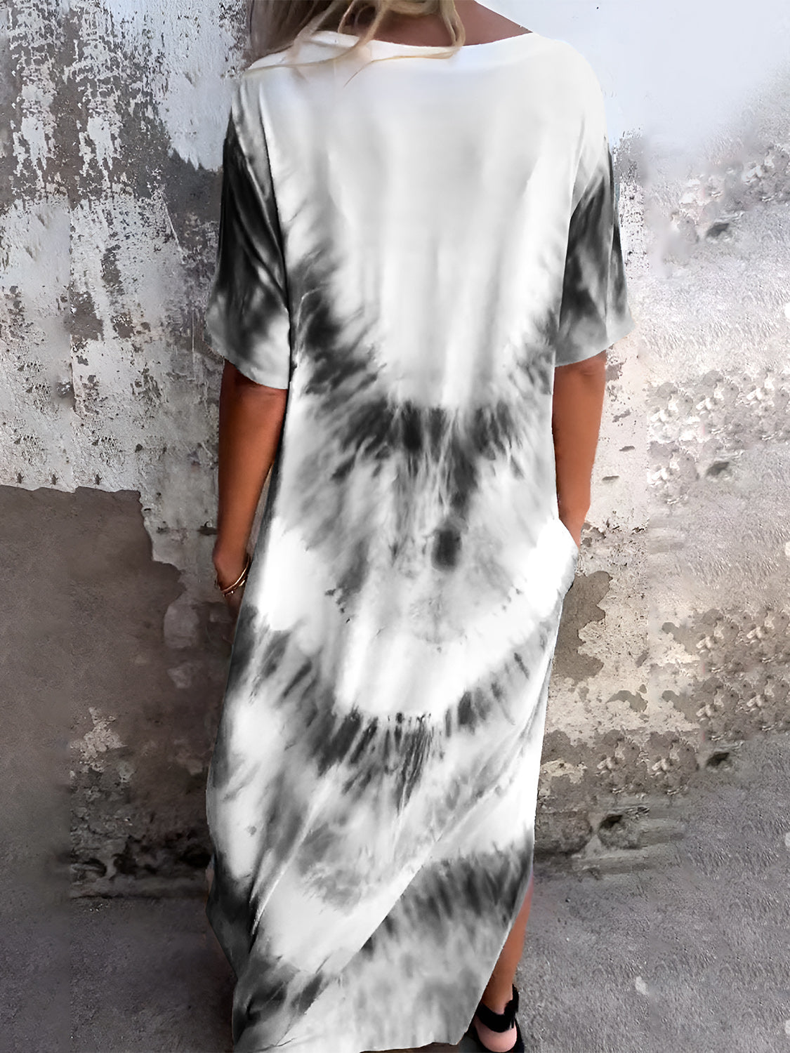 Pocketed Tie-Dye Dress