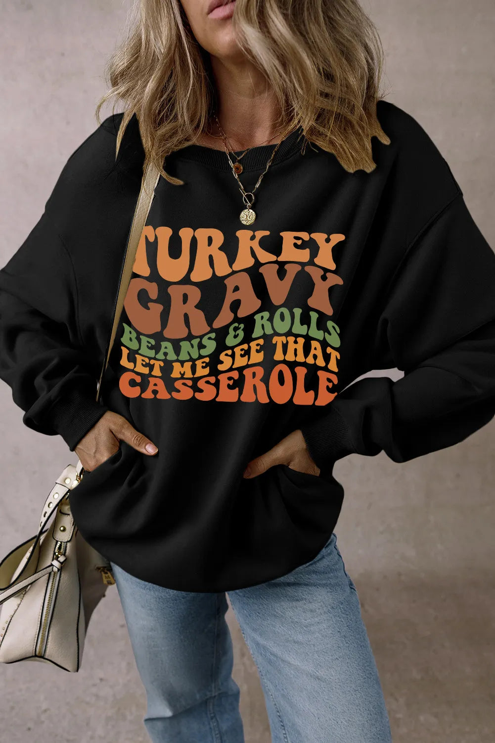 Turkey Graphic Long Sleeve Sweatshirt