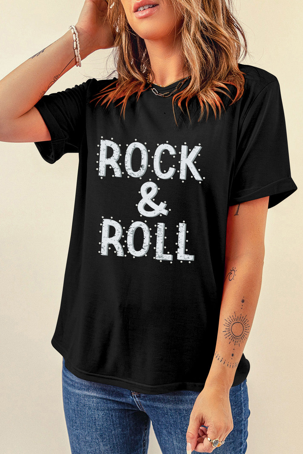 Rock & Roll Graphic Short Sleeve T-Shirt