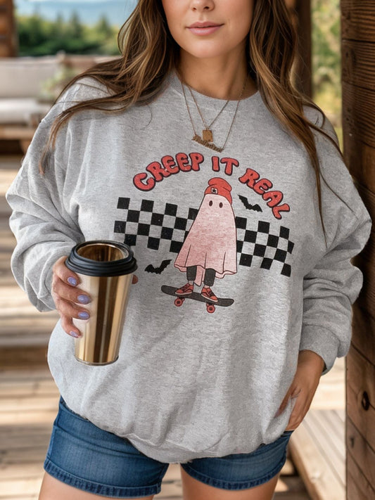 Plus Size Graphic REAL Long Sleeve Sweatshirt