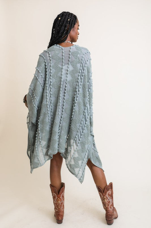 Embroidered Zig Zag Soft Kimono