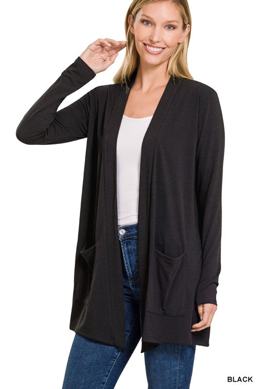 Z Slouchy Pocket Open Cardigan