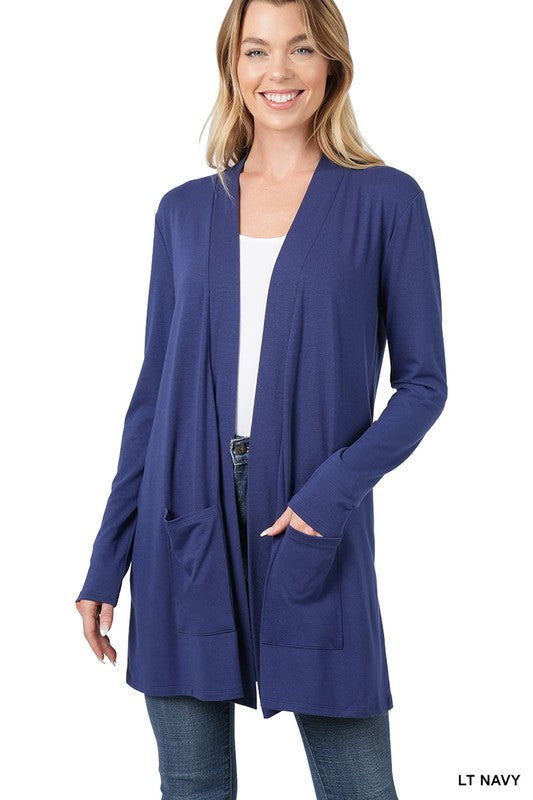 Z Slouchy Pocket Open Cardigan