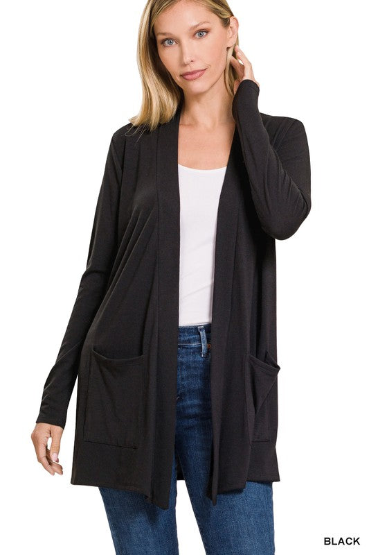 Z Slouchy Pocket Open Cardigan