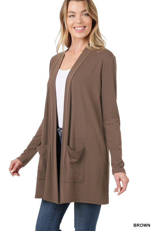 Z Slouchy Pocket Open Cardigan