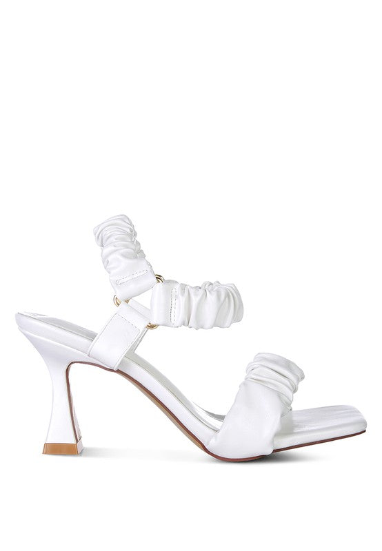 Merker Ruched Spool Heel Casual Sandals