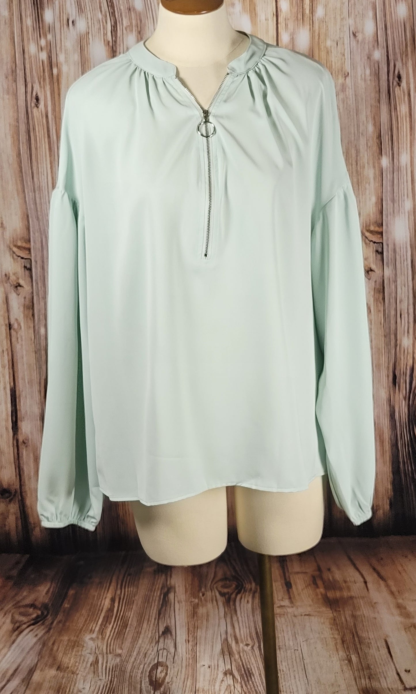 Mint Zippered Top