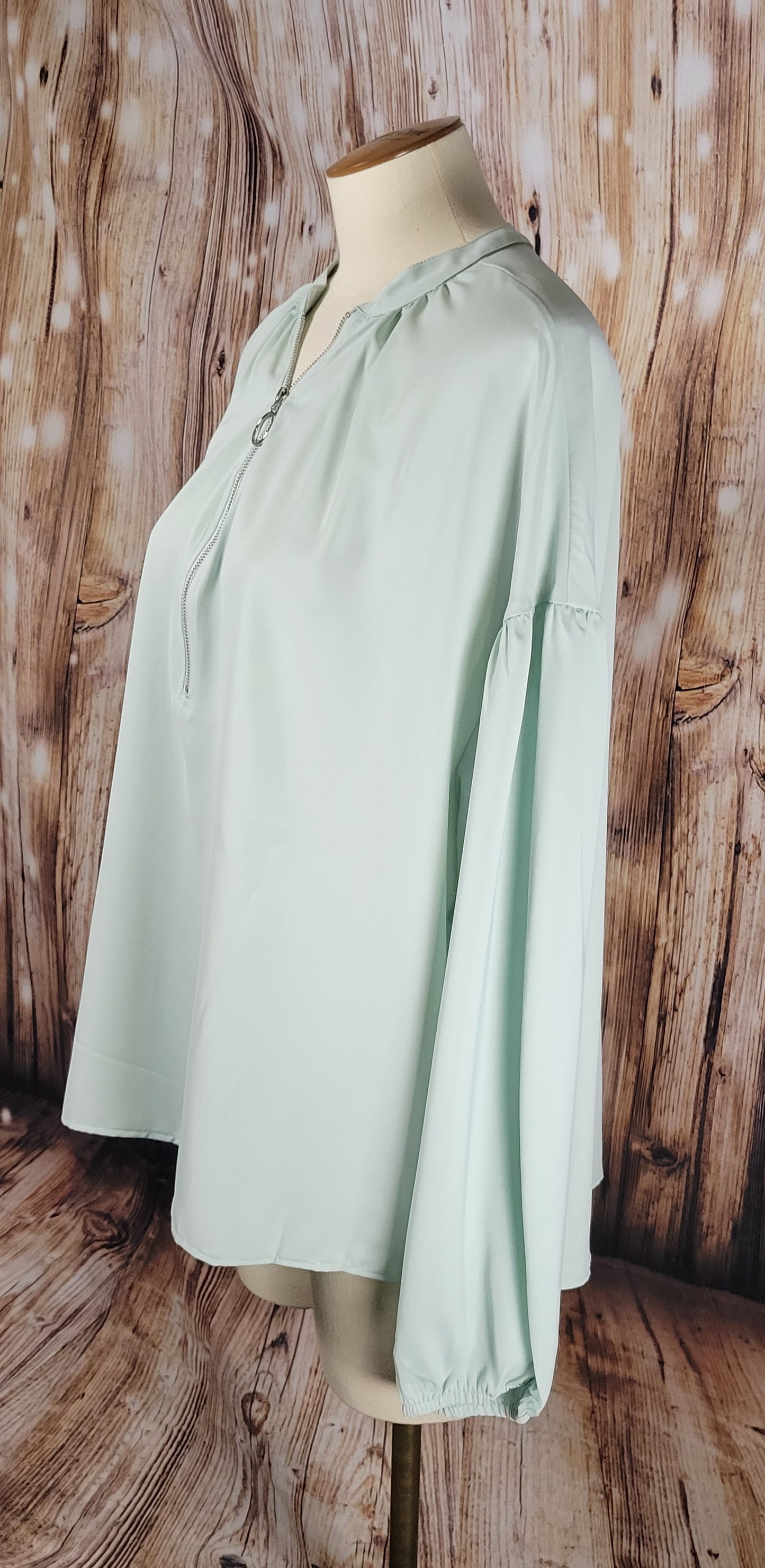 Mint Zippered Top