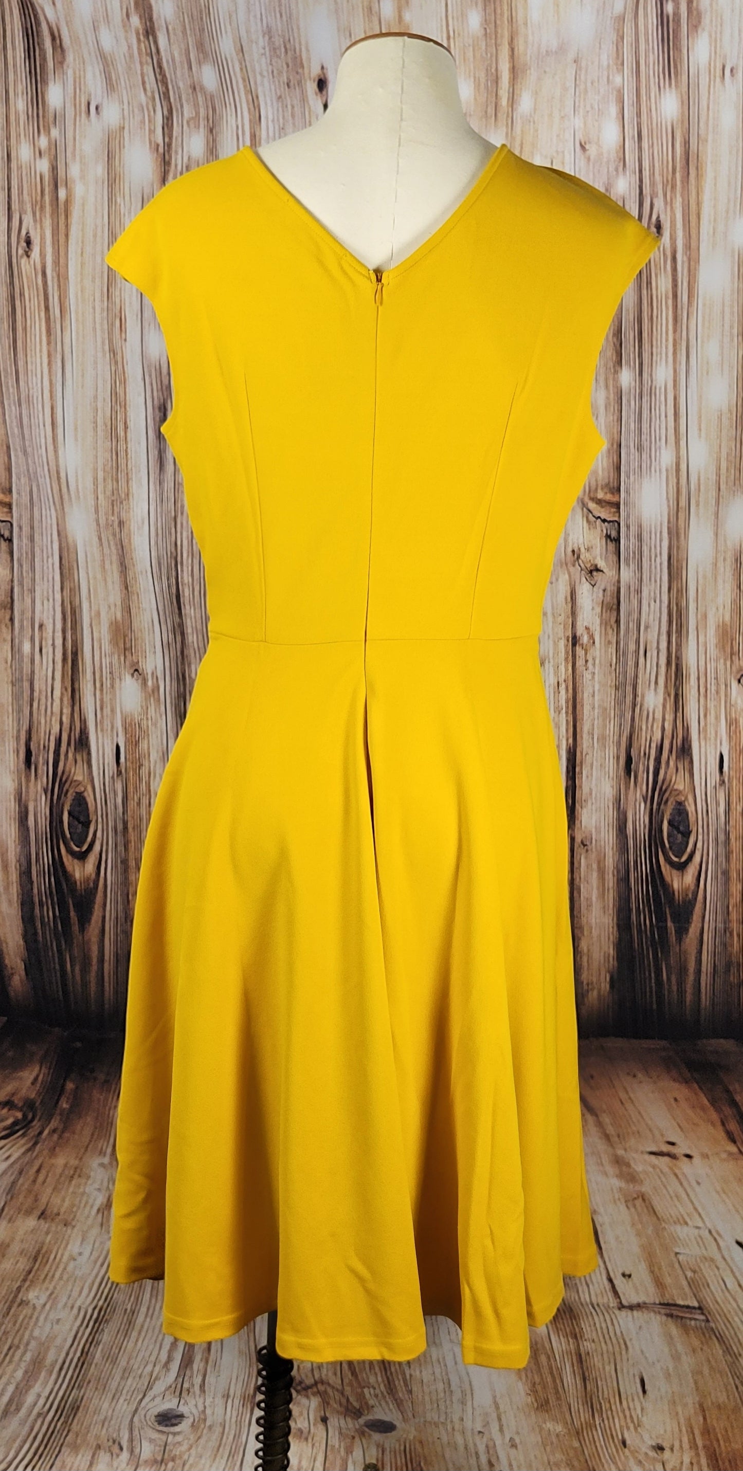 Surplice A-Line Dress in Mustard