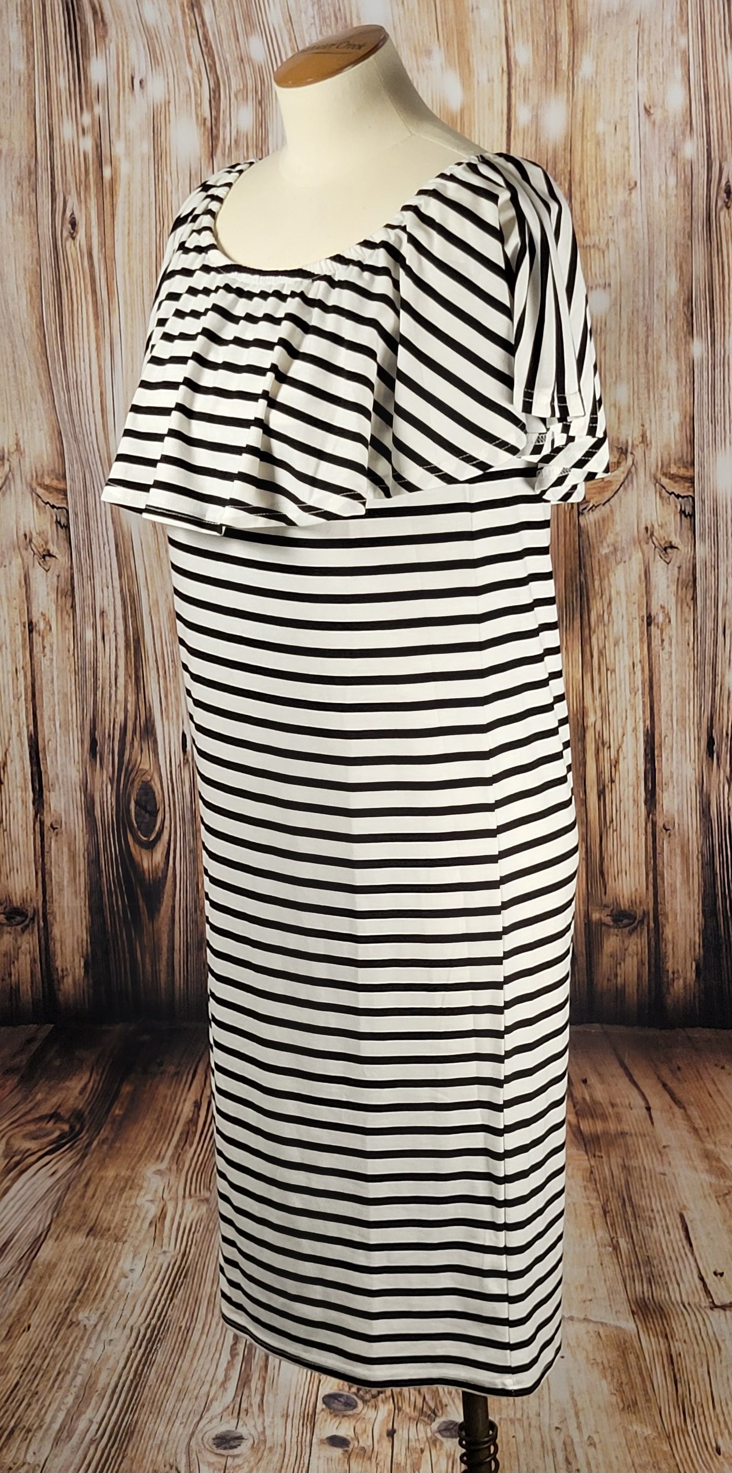 Striped Off-Shoulder Dress