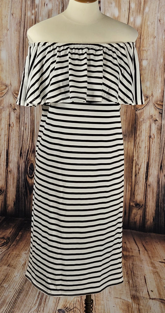 Striped Off-Shoulder Dress