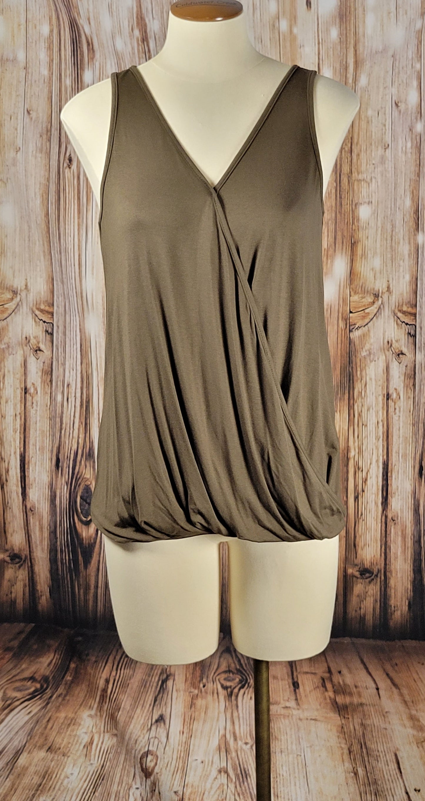 Surplice Tank in Dark Olive