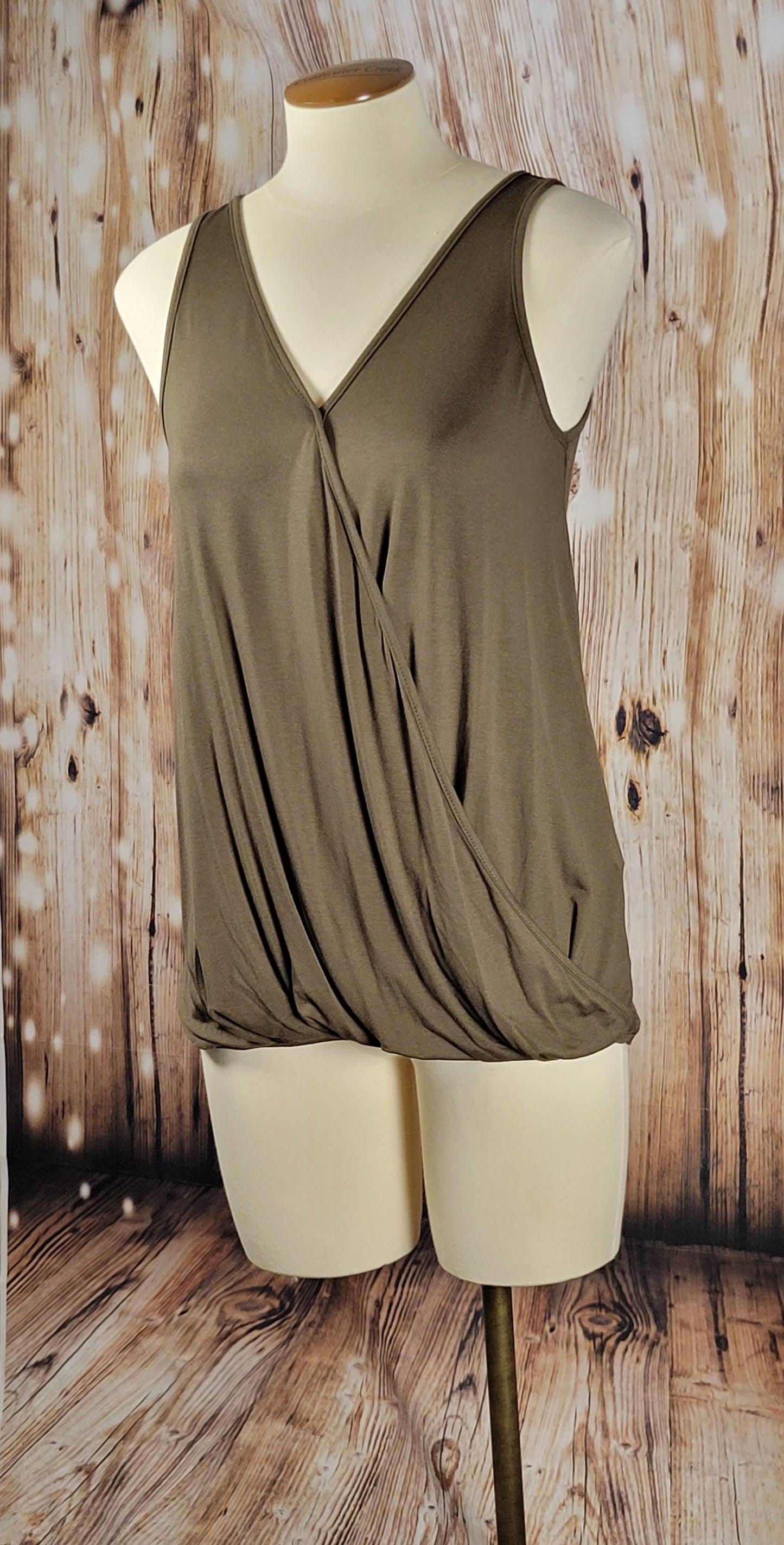 Surplice Tank in Dark Olive