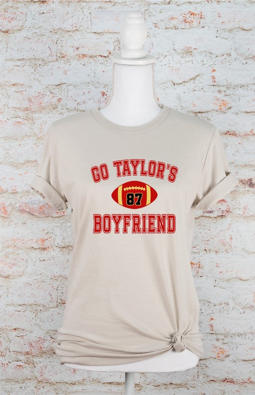 Go Taylor's Boyfriend Football Graphic Tee Plus Size