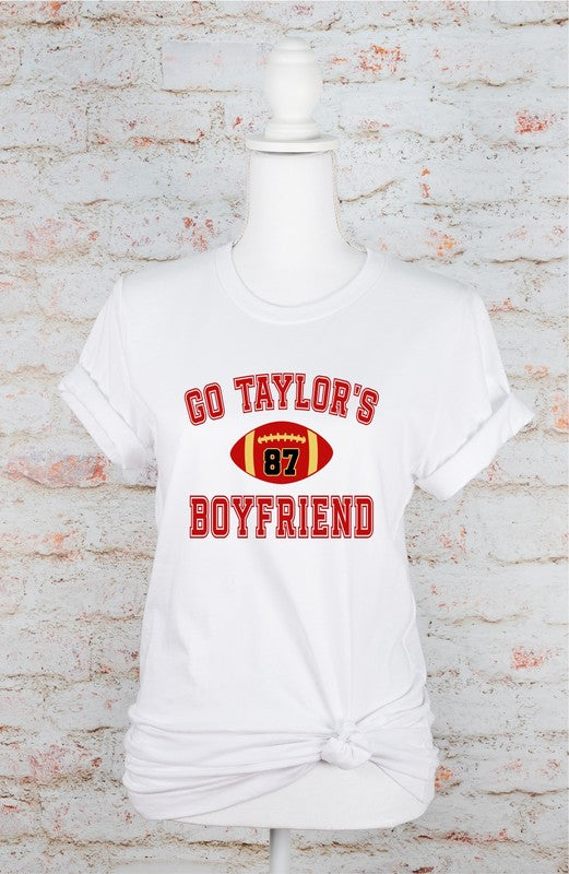 Go Taylor's Boyfriend Football Graphic Tee Plus Size