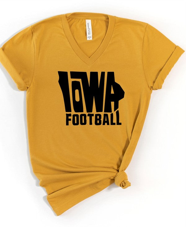 IOWA Football V-Neck Graphic Style Tee Plus Size