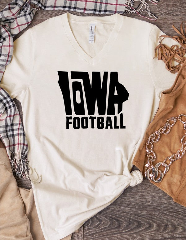 IOWA Football V-Neck Graphic Style Tee Plus Size