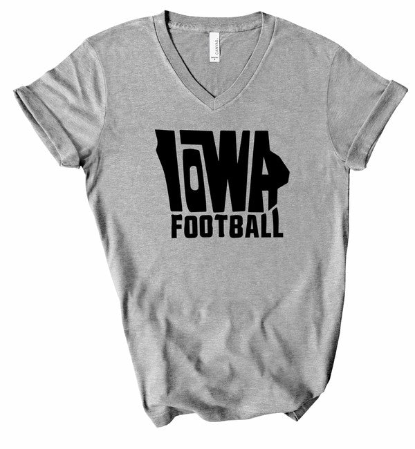 IOWA Football V-Neck Graphic Style Tee Plus Size