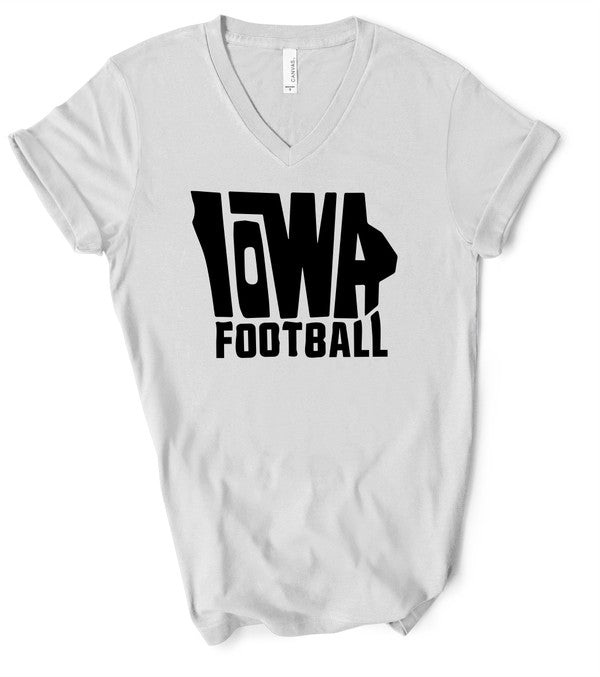 IOWA Football V-Neck Graphic Style Tee Plus Size