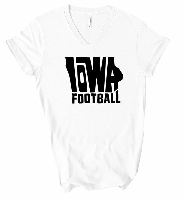 IOWA Football V-Neck Graphic Style Tee Plus Size