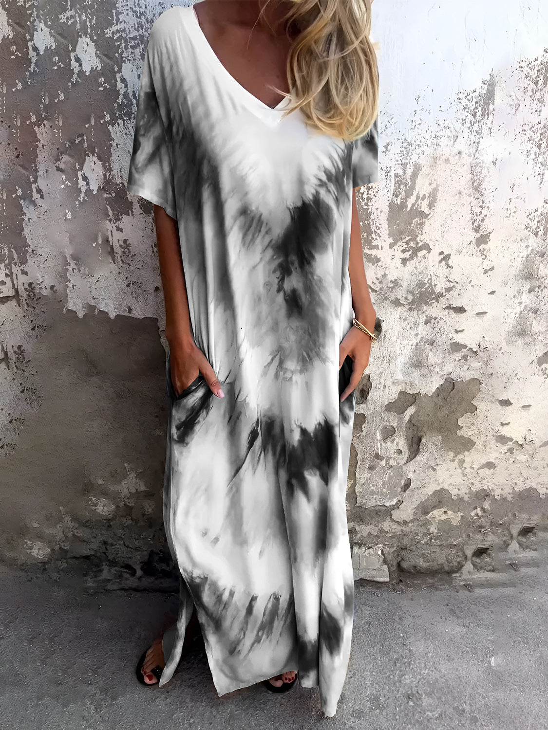 Pocketed Tie-Dye Dress