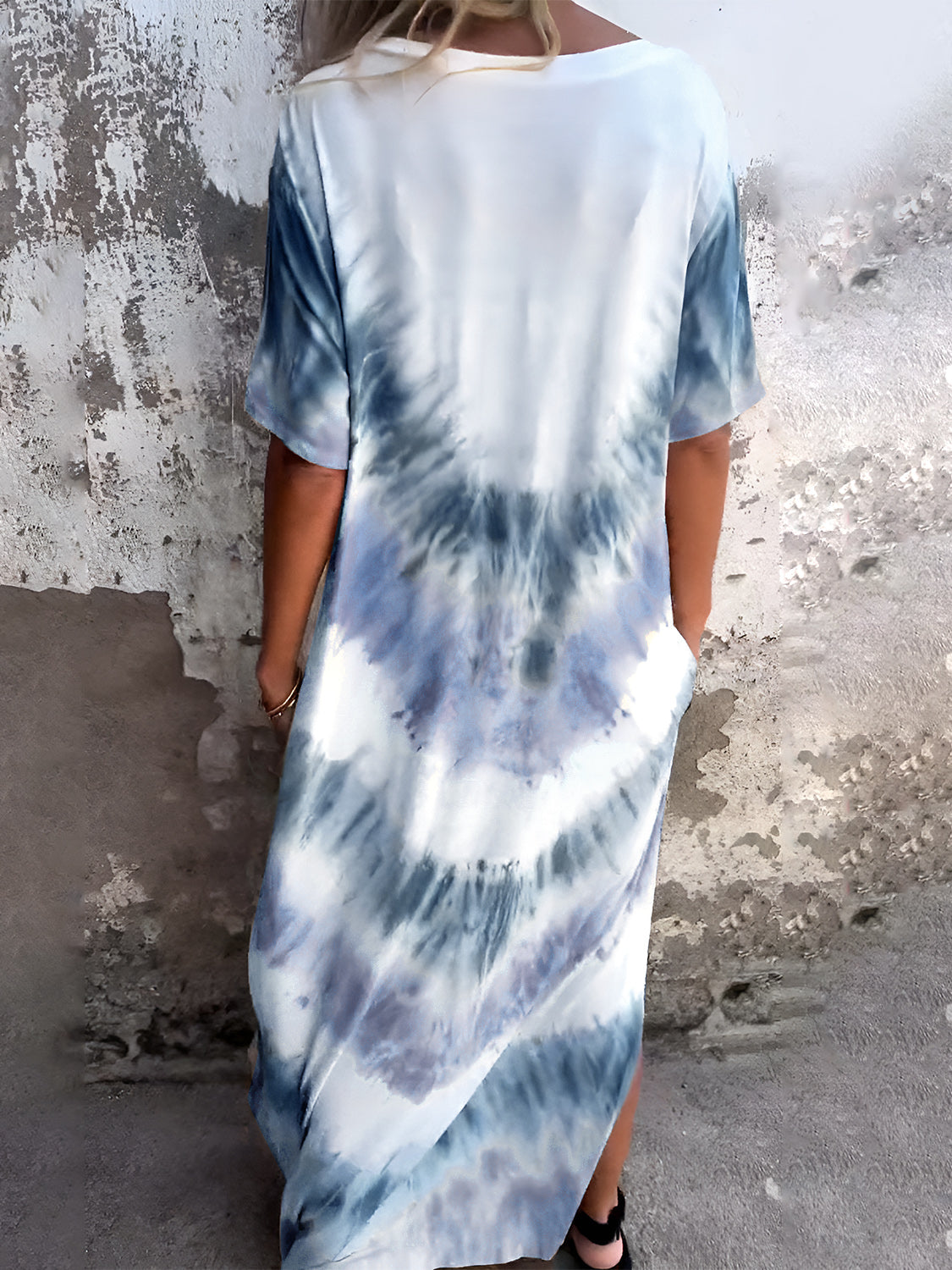 Pocketed Tie-Dye Dress