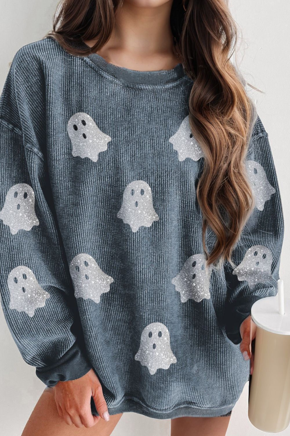 Glitter Ghost Long Sleeve Sweatshirt