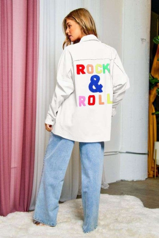 Multi Color Rock & Roll Fringed Hem Detail Shirt