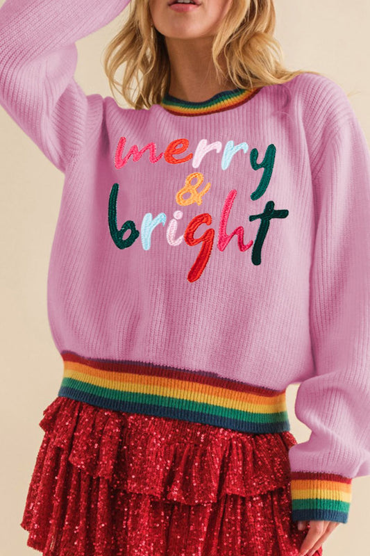 MERRY & BRIGHT Ribbed Sweater