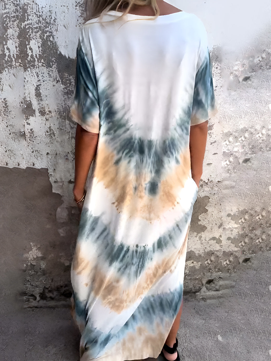 Pocketed Tie-Dye Dress