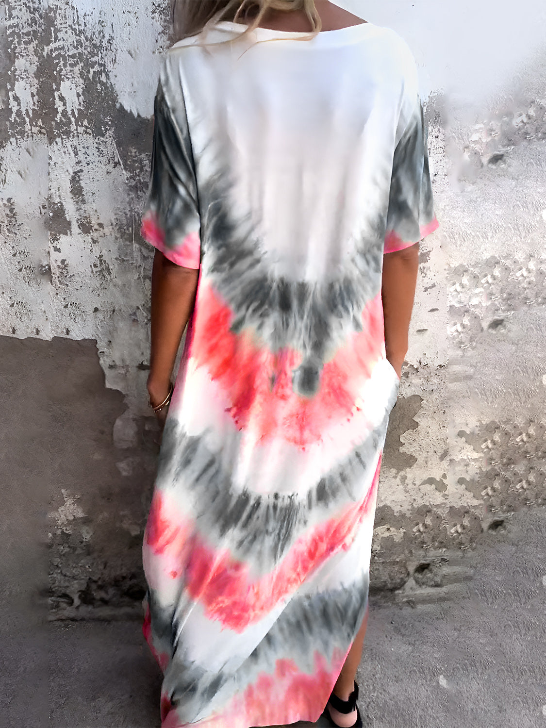 Pocketed Tie-Dye Dress