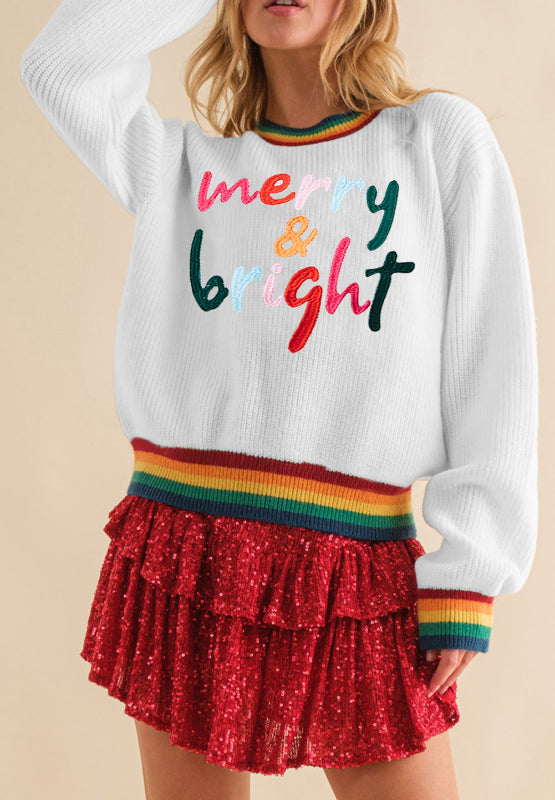 MERRY & BRIGHT Ribbed Sweater