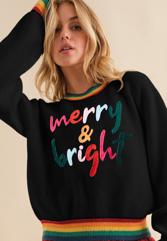 MERRY & BRIGHT Ribbed Sweater