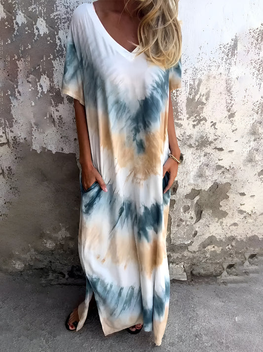 Pocketed Tie-Dye Dress