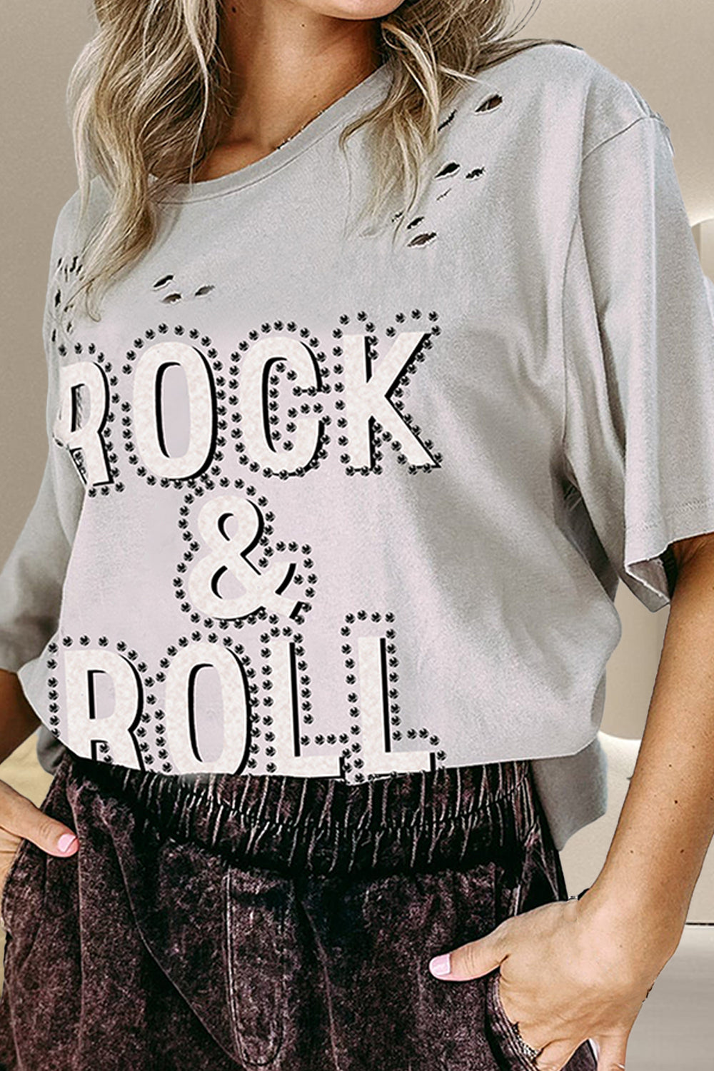 ROCK & ROLL Dropped Shoulder T-Shirt