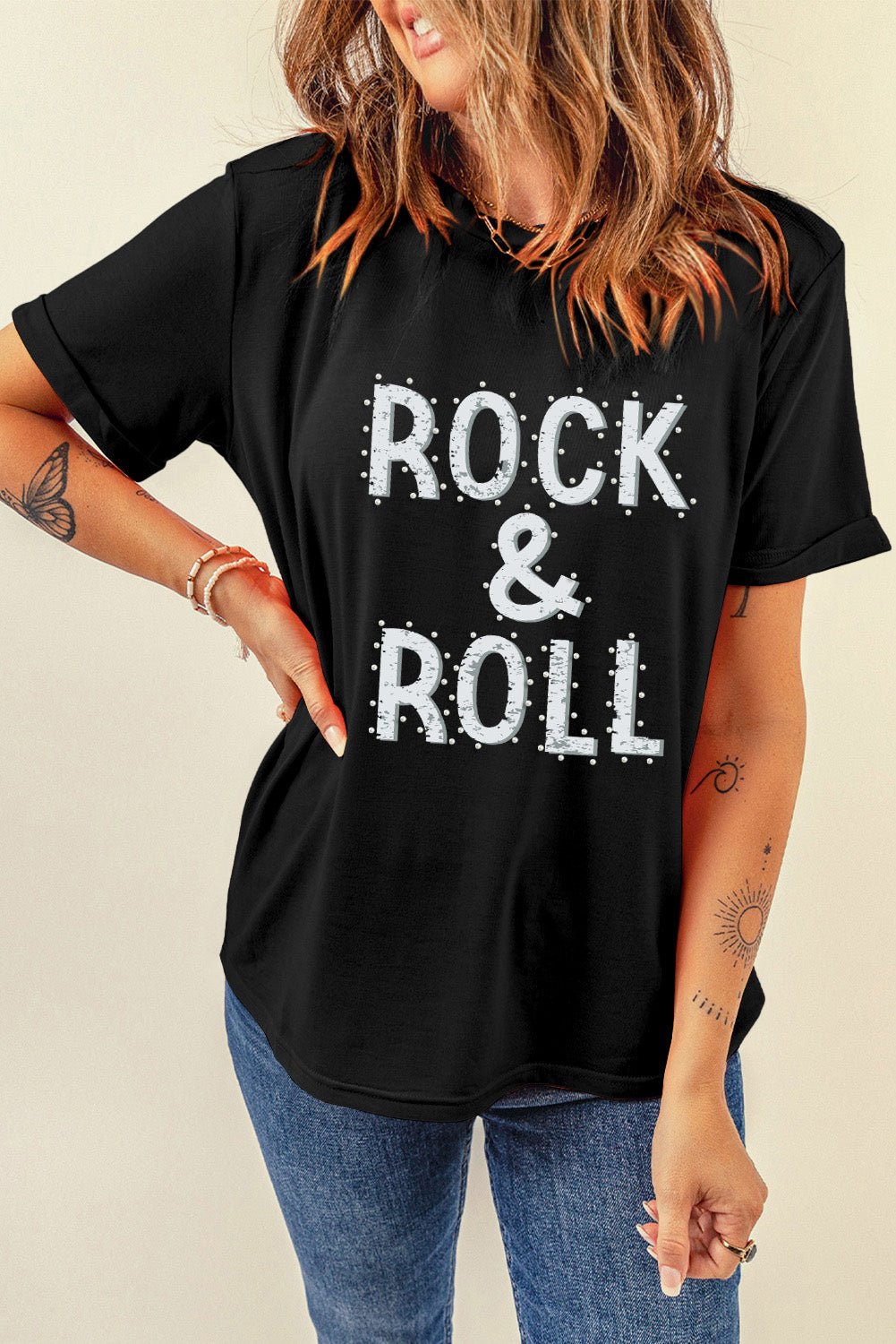 Rock & Roll Graphic Short Sleeve T-Shirt