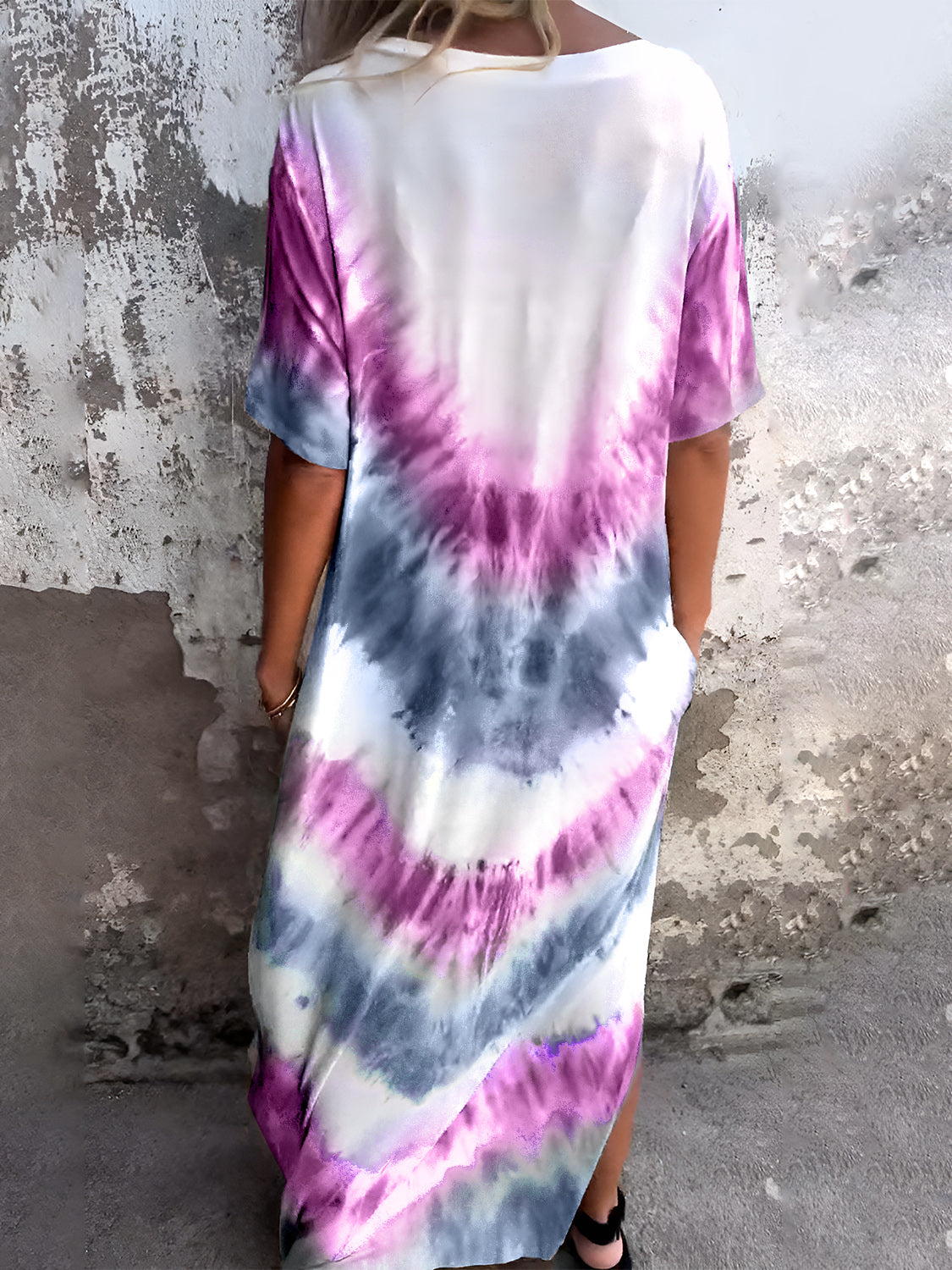 Pocketed Tie-Dye Dress