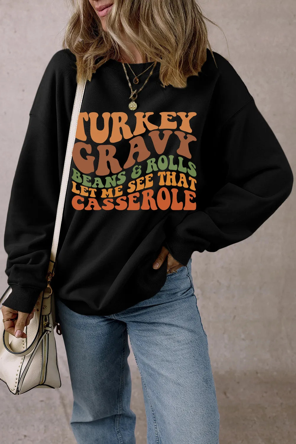 Turkey Graphic Long Sleeve Sweatshirt