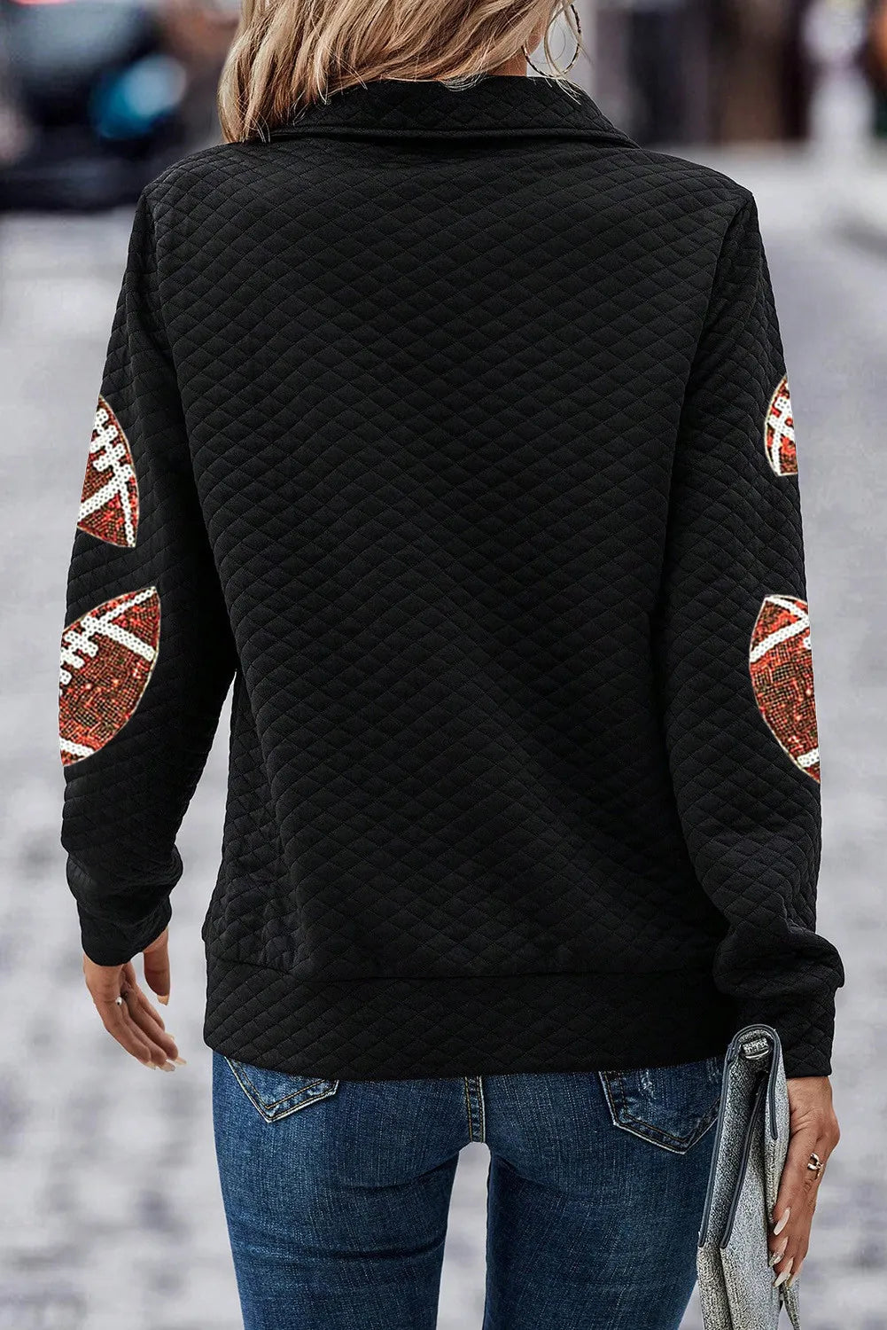 Sequin Football Sweatshirt