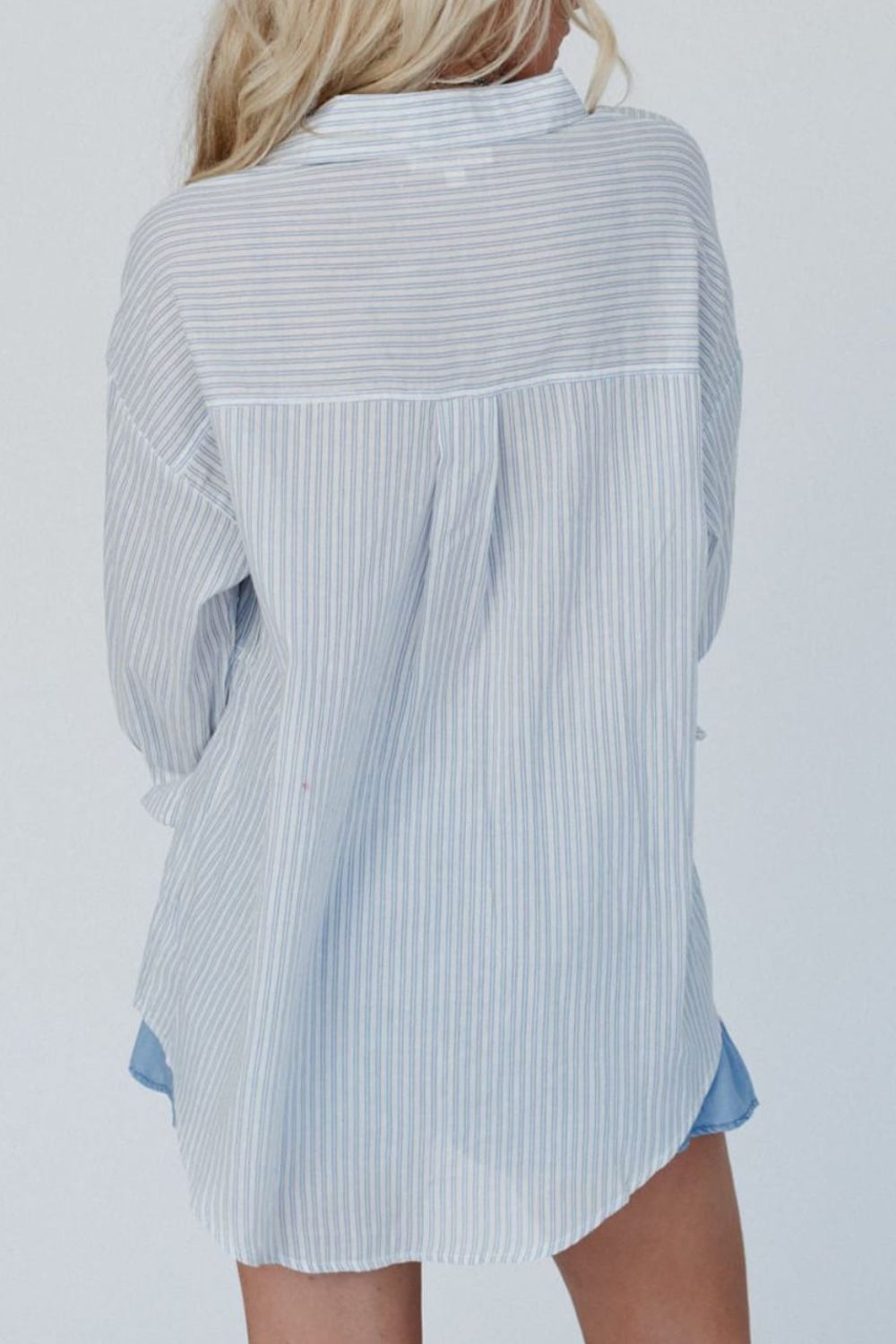 Frill Striped Collared Shirt