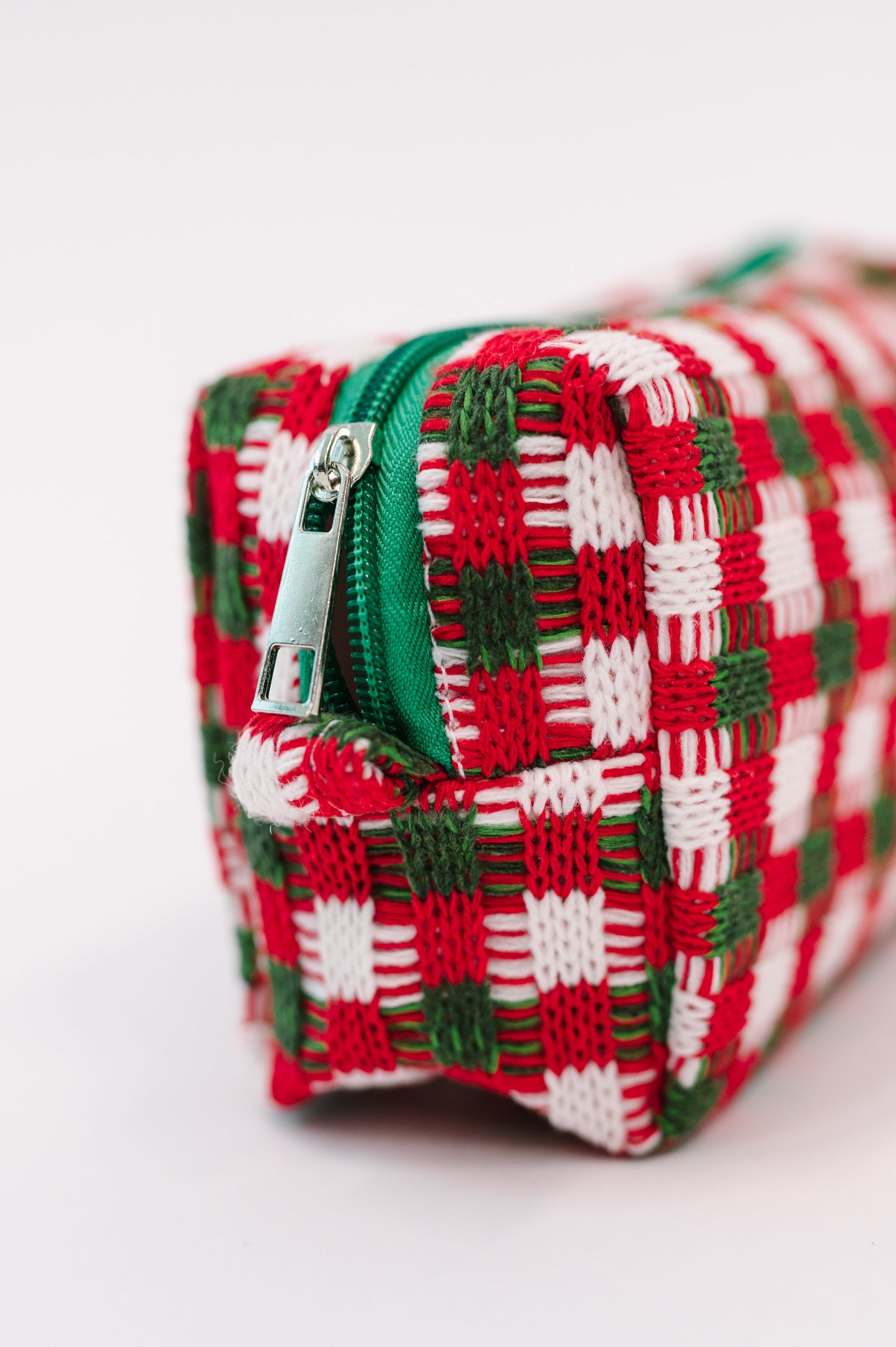 Jolly Holiday Textured Woven Zip Bag