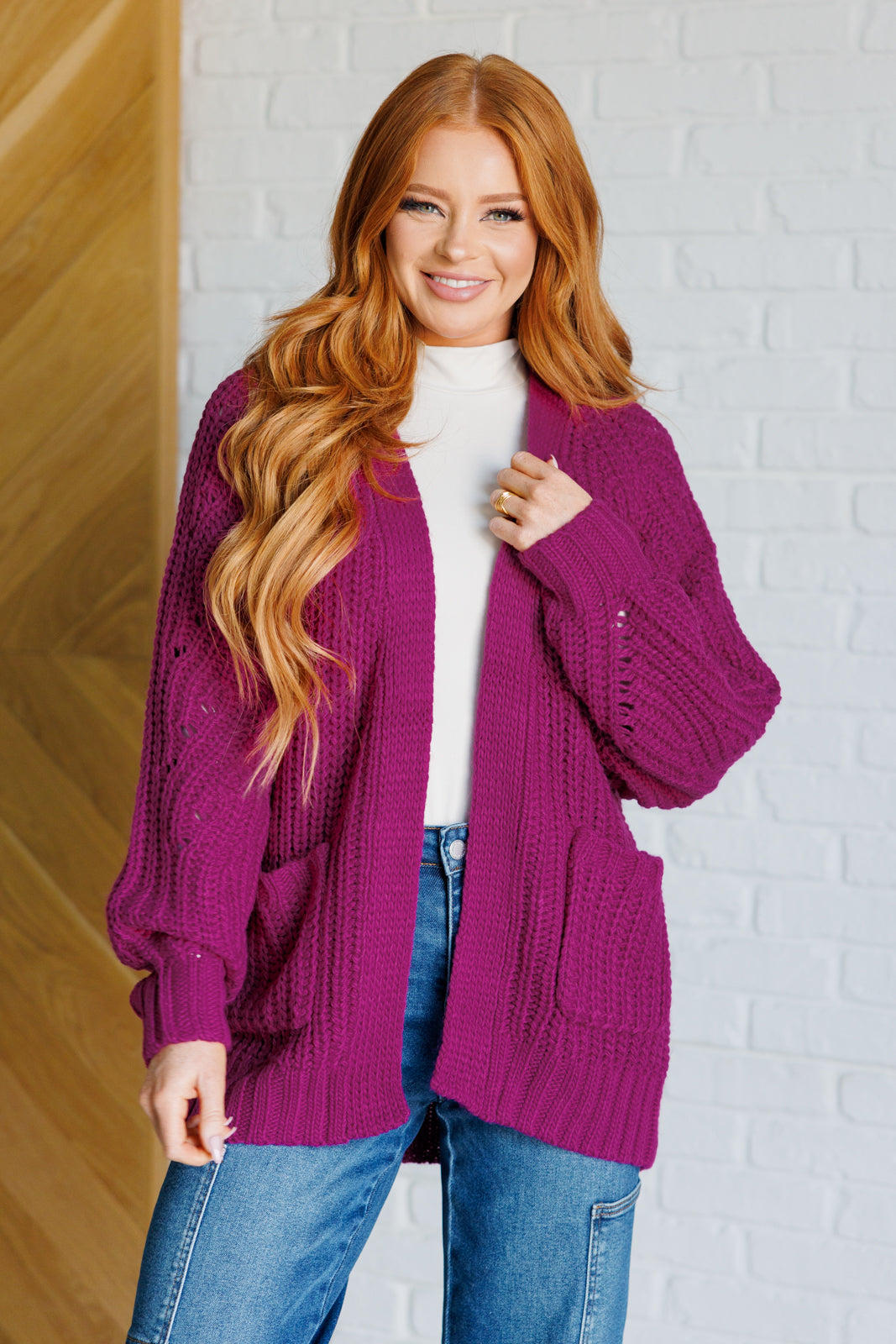 Maybe Monday Cardigan in Berry