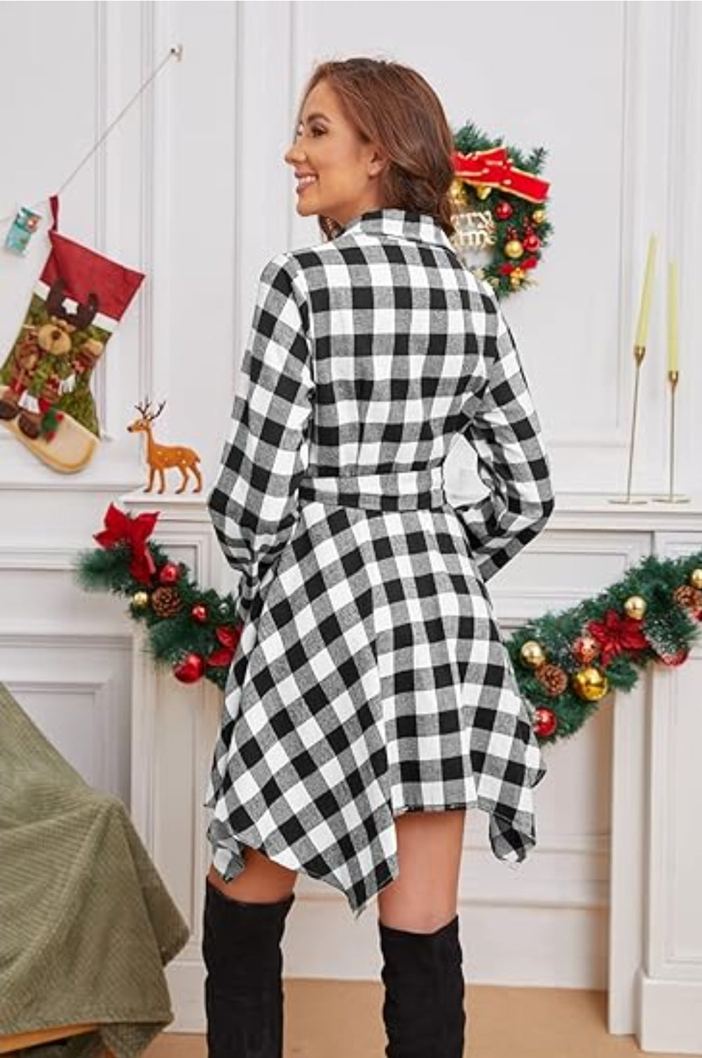 Plaid Flannel Shirt Dress