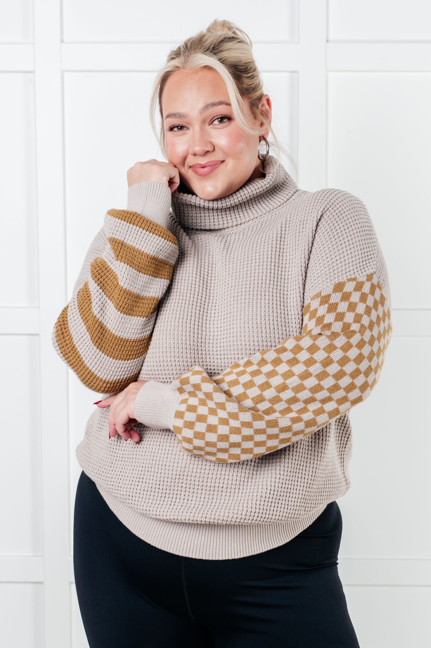 Super Seasonal Patchwork Waffle Knit Sweater