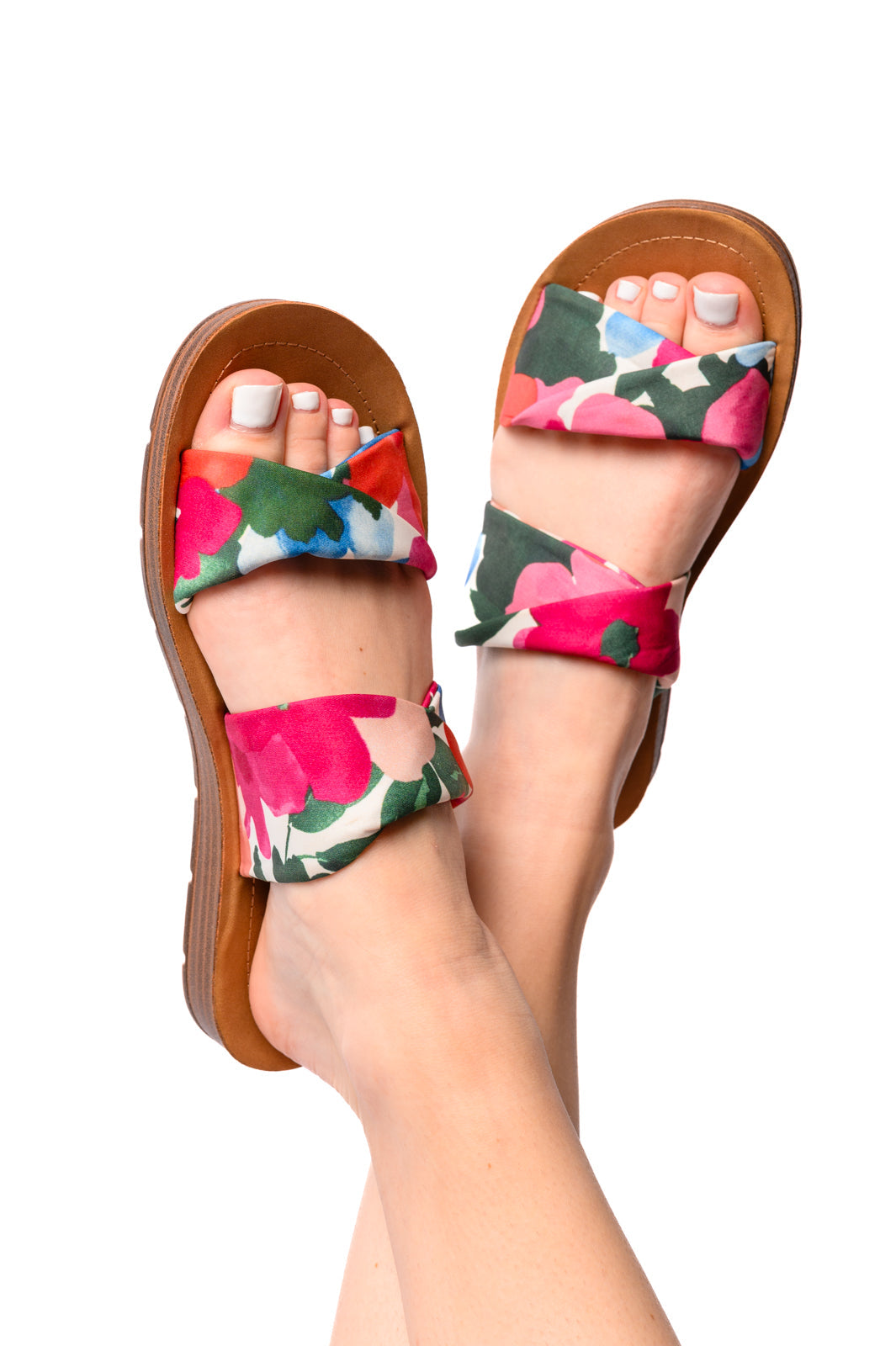 With a Twist Sandal in Flowers-Corkys