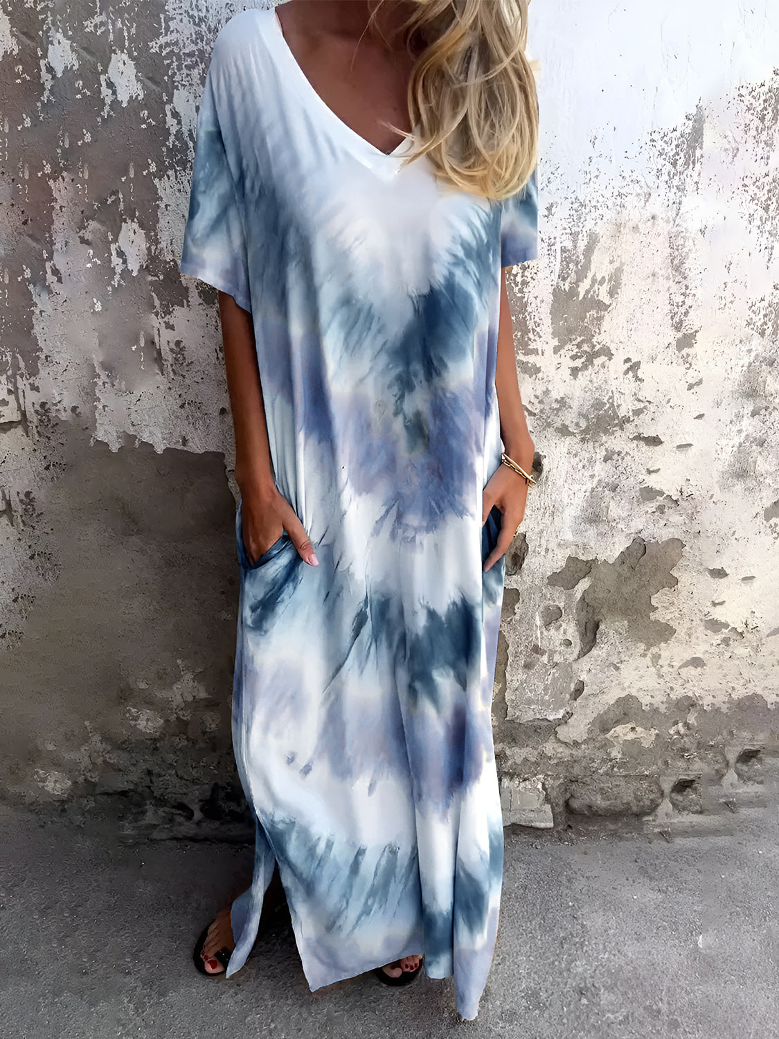 Pocketed Tie-Dye Dress